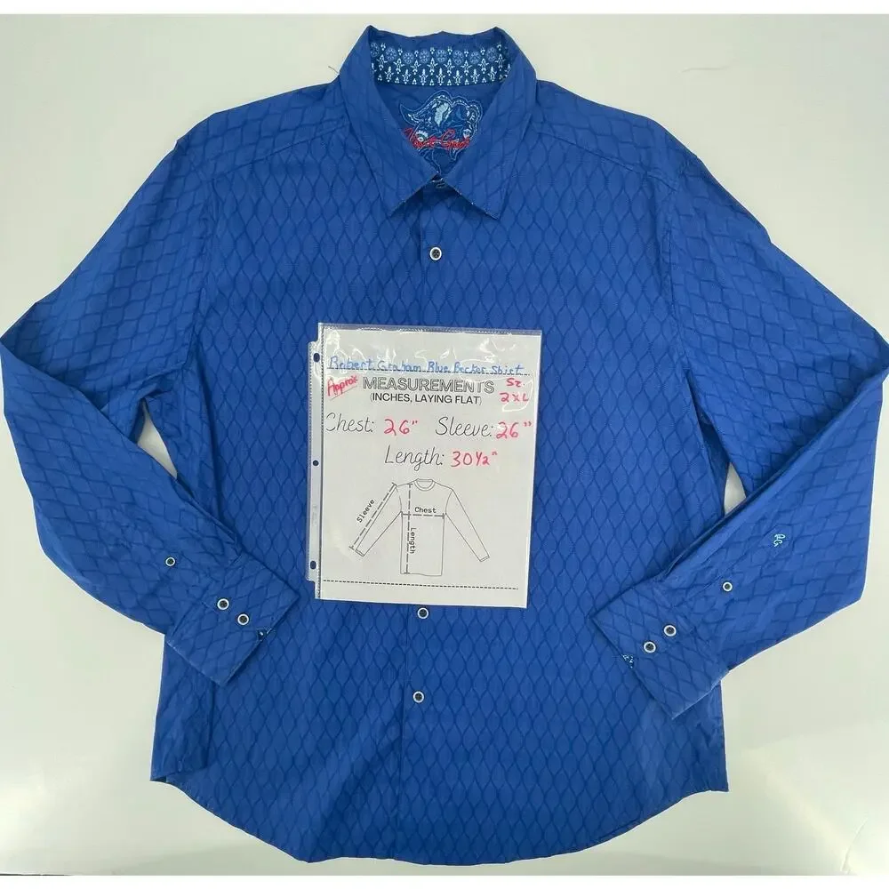 Robert Graham Men's Becker Long Sleeve Shirt, Button Down,‎ Sz. 2XL Preppy